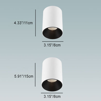 Modern Minimalist Aluminium Cylinder LED Flush Mount Ceiling Light For Hallway