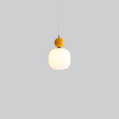 Contemporary Nordic Resin PE Ball Cylinder 1-Light Pendant Light For Bedside