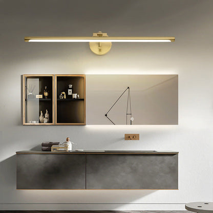 مصباح حائط LED بتصميم عصري بسيط مصنوع من شريط نحاسي وأكريليك للحمام 