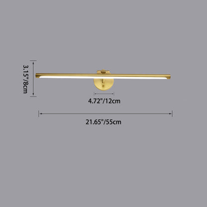 مصباح حائط LED بتصميم عصري بسيط مصنوع من شريط نحاسي وأكريليك للحمام 