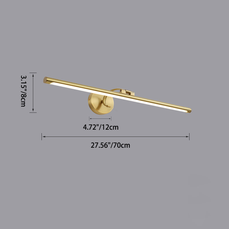مصباح حائط LED بتصميم عصري بسيط مصنوع من شريط نحاسي وأكريليك للحمام 