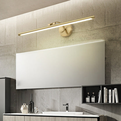 مصباح حائط LED بتصميم عصري بسيط مصنوع من شريط نحاسي وأكريليك للحمام 