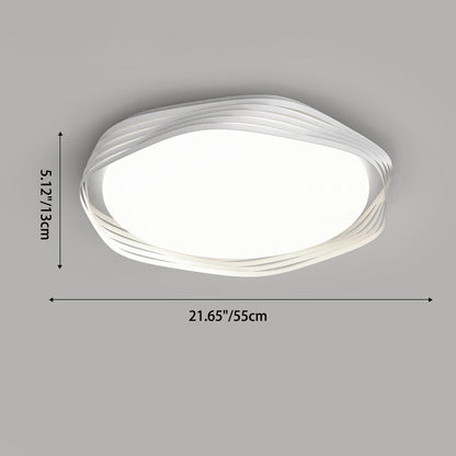Contemporary Nordic Iron Acrylic Rectangular Square Round Stripe LED Flush Mount Ceiling Light For Living Room