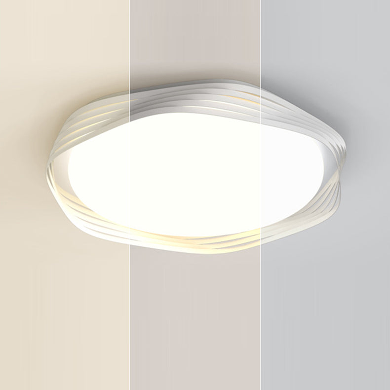 Contemporary Nordic Iron Acrylic Rectangular Square Round Stripe LED Flush Mount Ceiling Light For Living Room