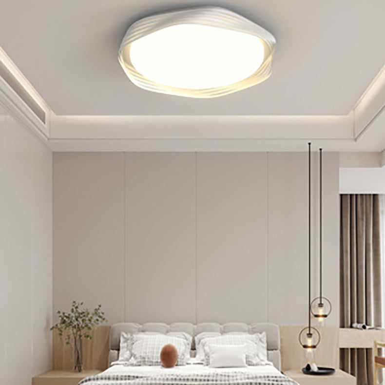 Contemporary Nordic Iron Acrylic Rectangular Square Round Stripe LED Flush Mount Ceiling Light For Living Room