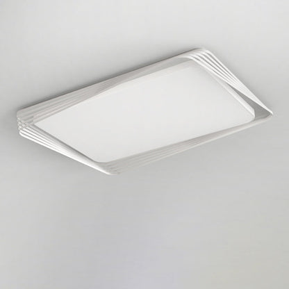 Contemporary Nordic Iron Acrylic Rectangular Square Round Stripe LED Flush Mount Ceiling Light For Living Room