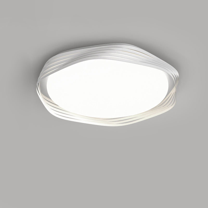 Contemporary Nordic Iron Acrylic Rectangular Square Round Stripe LED Flush Mount Ceiling Light For Living Room