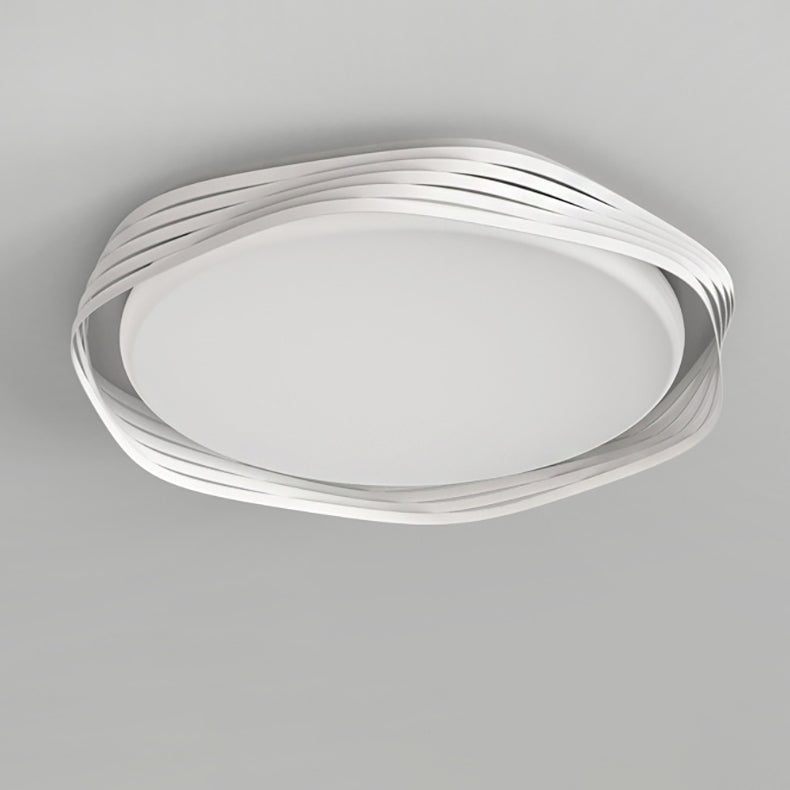Contemporary Nordic Iron Acrylic Rectangular Square Round Stripe LED Flush Mount Ceiling Light For Living Room