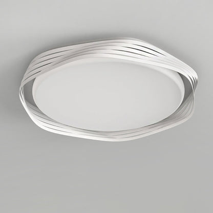 Contemporary Nordic Iron Acrylic Rectangular Square Round Stripe LED Flush Mount Ceiling Light For Living Room