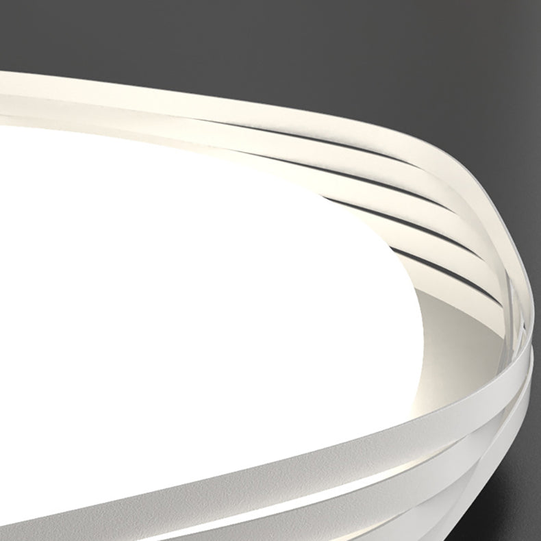 Contemporary Nordic Iron Acrylic Rectangular Square Round Stripe LED Flush Mount Ceiling Light For Living Room