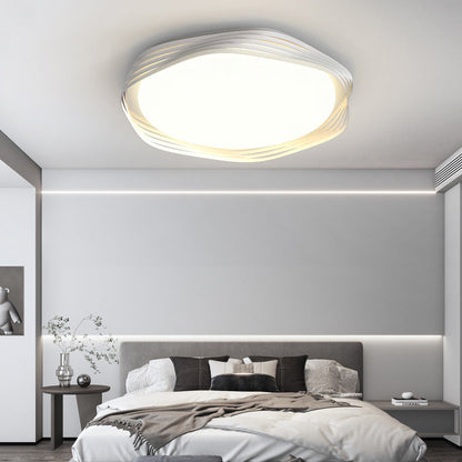 Contemporary Nordic Iron Acrylic Rectangular Square Round Stripe LED Flush Mount Ceiling Light For Living Room