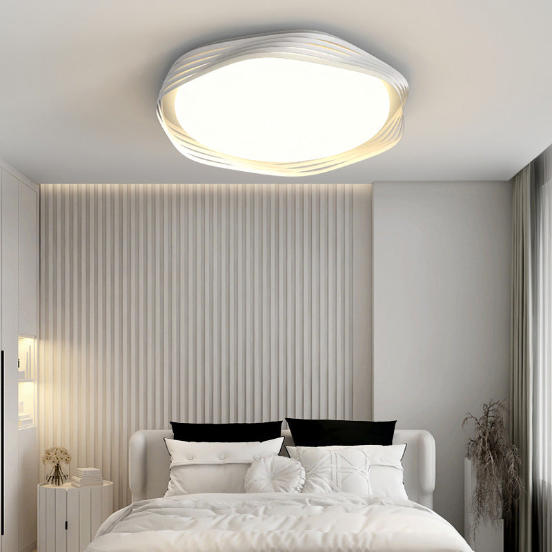 Contemporary Nordic Iron Acrylic Rectangular Square Round Stripe LED Flush Mount Ceiling Light For Living Room