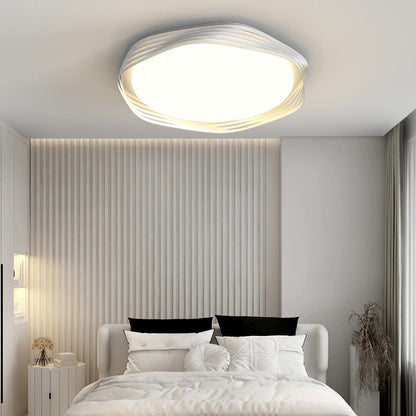 Contemporary Nordic Iron Acrylic Rectangular Square Round Stripe LED Flush Mount Ceiling Light For Living Room