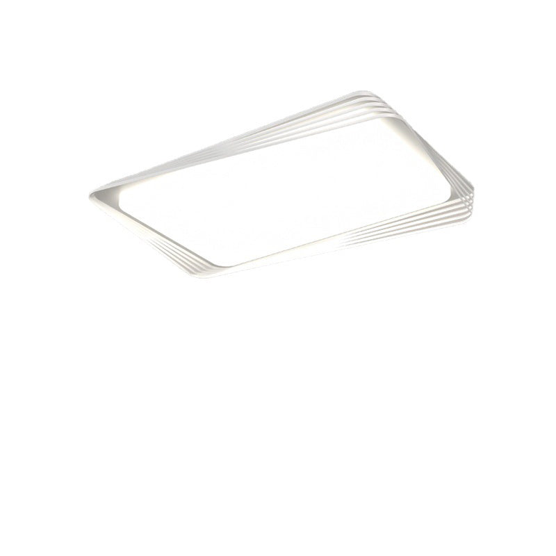 Contemporary Nordic Iron Acrylic Rectangular Square Round Stripe LED Flush Mount Ceiling Light For Living Room