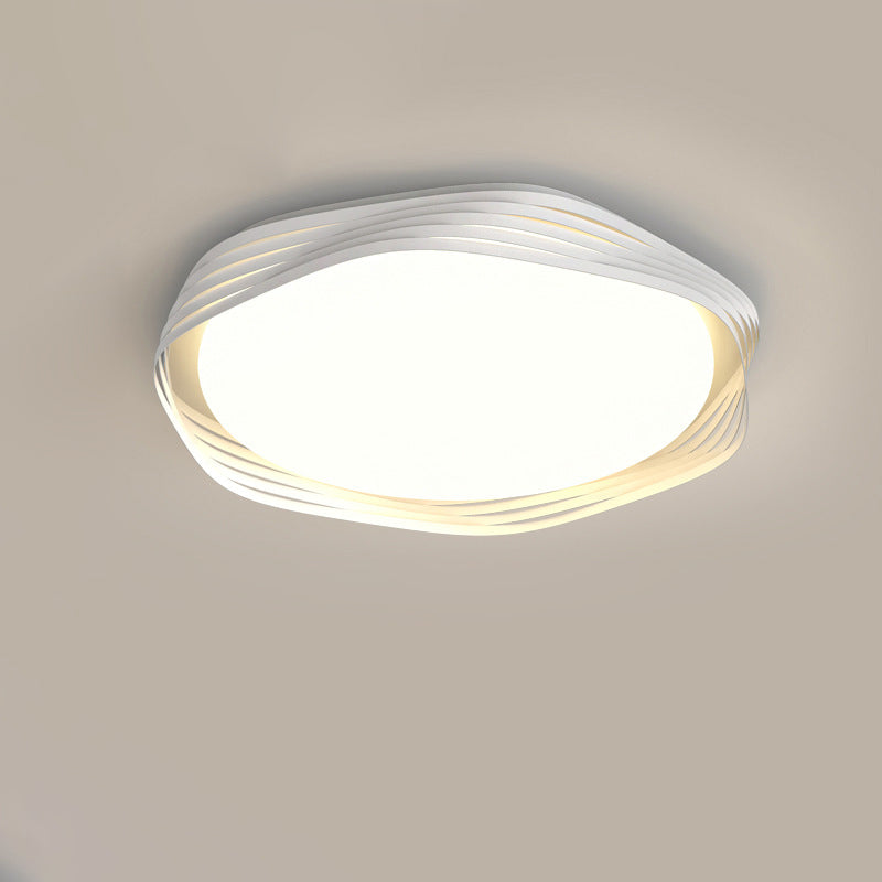 Contemporary Nordic Iron Acrylic Rectangular Square Round Stripe LED Flush Mount Ceiling Light For Living Room