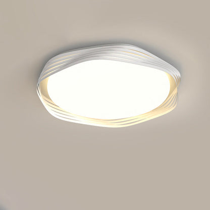 Contemporary Nordic Iron Acrylic Rectangular Square Round Stripe LED Flush Mount Ceiling Light For Living Room