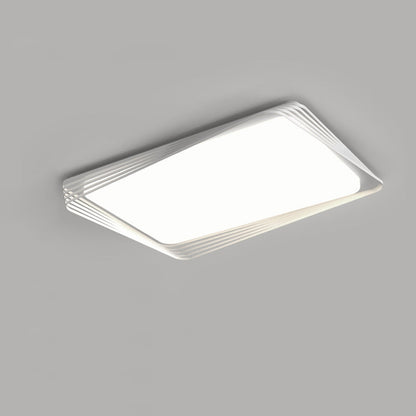 Contemporary Nordic Iron Acrylic Rectangular Square Round Stripe LED Flush Mount Ceiling Light For Living Room