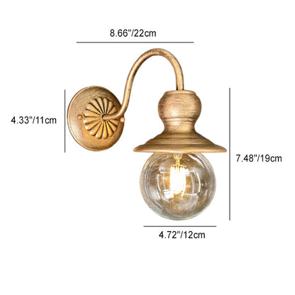 Contemporary Industrial Iron Conic 1-Light Wall Sconce Lamp For Hallway