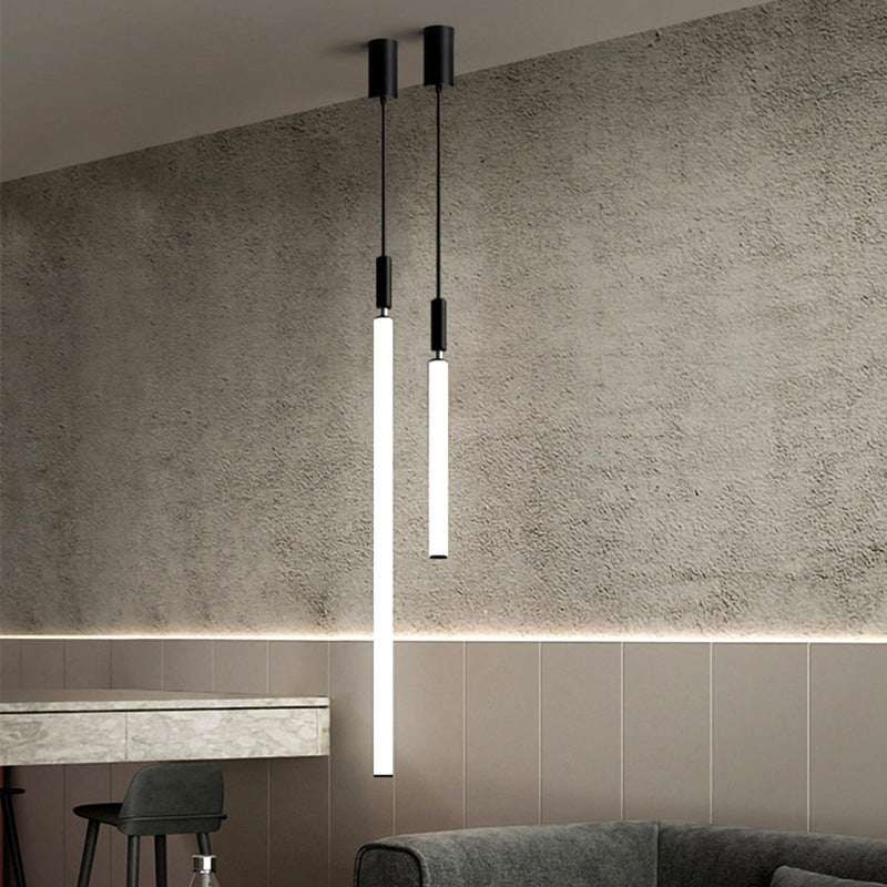 مصباح LED معلق من شريط أكريليك من الألومنيوم بتصميم عصري بسيط بجانب السرير 