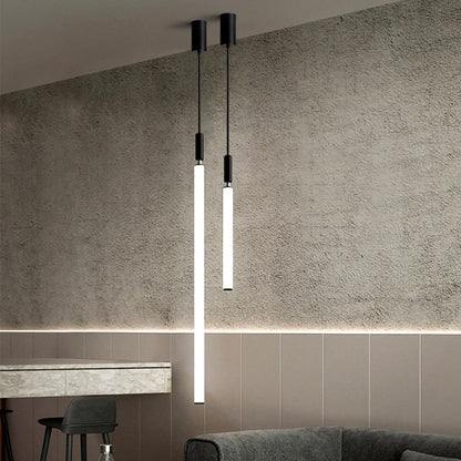مصباح LED معلق من شريط أكريليك من الألومنيوم بتصميم عصري بسيط بجانب السرير 