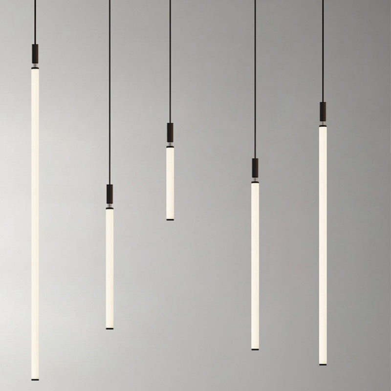 مصباح LED معلق من شريط أكريليك من الألومنيوم بتصميم عصري بسيط بجانب السرير 