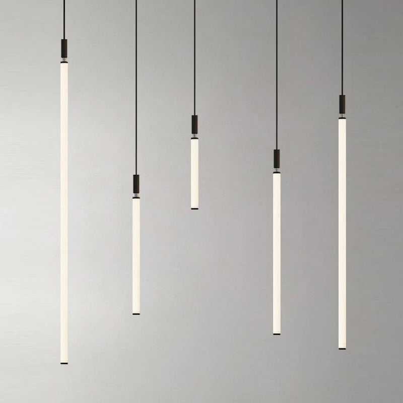 مصباح LED معلق من شريط أكريليك من الألومنيوم بتصميم عصري بسيط بجانب السرير 