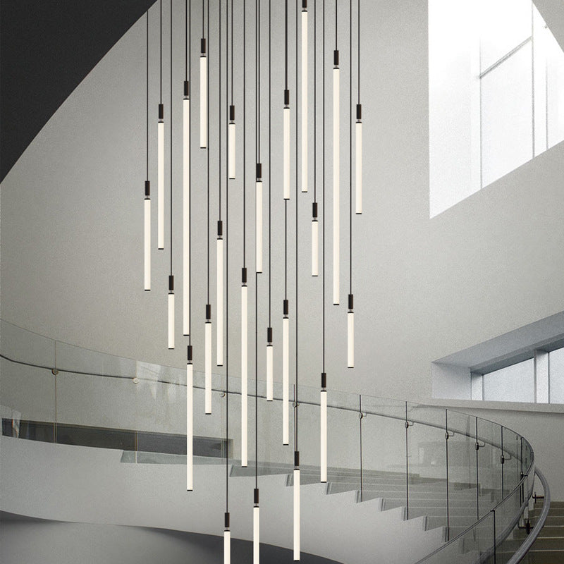 مصباح LED معلق من شريط أكريليك من الألومنيوم بتصميم عصري بسيط بجانب السرير 