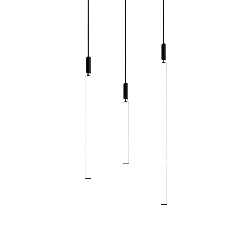 مصباح LED معلق من شريط أكريليك من الألومنيوم بتصميم عصري بسيط بجانب السرير 