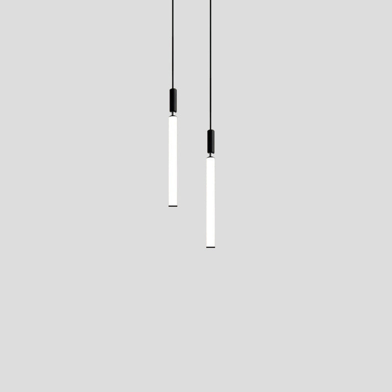 مصباح LED معلق من شريط أكريليك من الألومنيوم بتصميم عصري بسيط بجانب السرير 