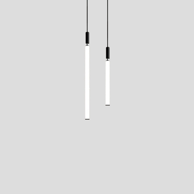 مصباح LED معلق من شريط أكريليك من الألومنيوم بتصميم عصري بسيط بجانب السرير 