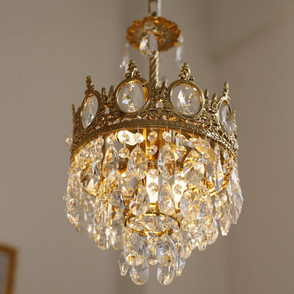Modern Luxury Crystal Copper Crown Multilayered 1/5/6/9/12 Light Chandeliers For Living Room