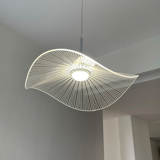 مصباح LED عصري على شكل قبعة من الأكريليك والألومنيوم على شكل ورقة لوتس لغرفة النوم 
