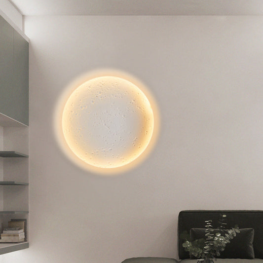 مصباح حائط LED مدمج على شكل قمر دائري من الجبس بتصميم عصري بسيط للممر 