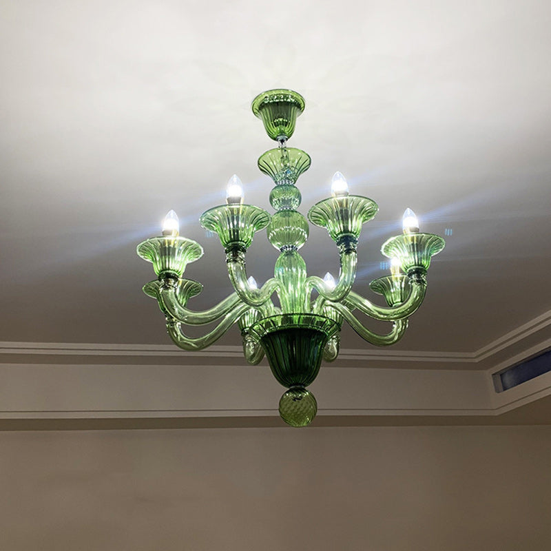 Traditional French Glass Candlestick 5/6/8 Light Chandeliers For Living Room