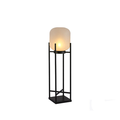Modern Simplicity Solar Waterproof Cylinder Stainless Steel Acrylic LED Standing Floor Lamp For Outdoor Patio
