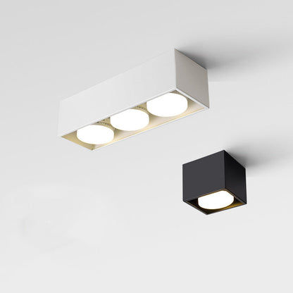 Modern Minimalist Iron Square Downlight Flush Mount Ceiling Light For Living Room