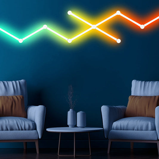 مصباح حائط LED RGB مزخرف بشريط ABS عصري بسيط لغرفة النوم 