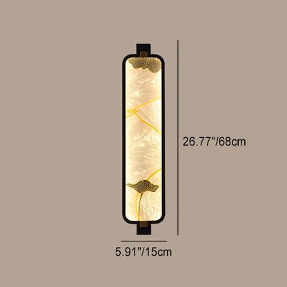 Traditional Chinese Iron Brass Glass Rectangular Enamel Carving LED Wall Sconce Lamp For Bedside
