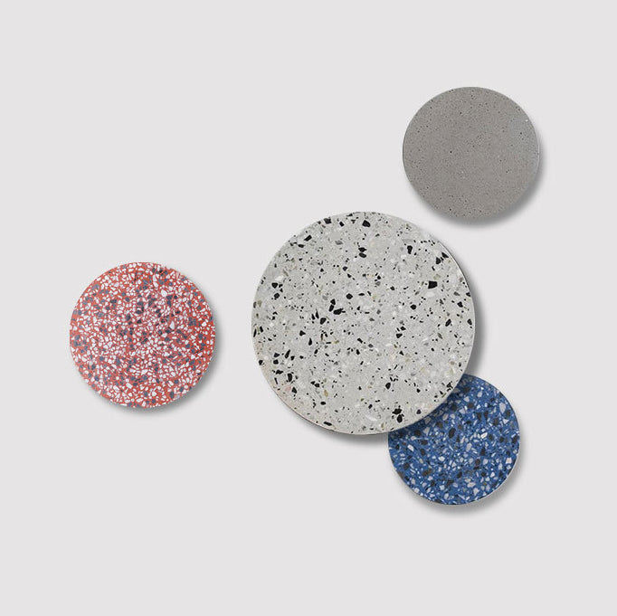 Contemporary Scandinavian Metal Terrazzo Round LED Wall Sconce Lamp For Living Room