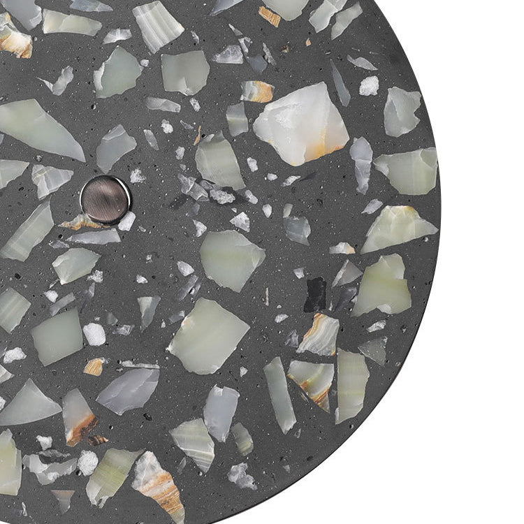 Contemporary Scandinavian Metal Terrazzo Round LED Wall Sconce Lamp For Living Room
