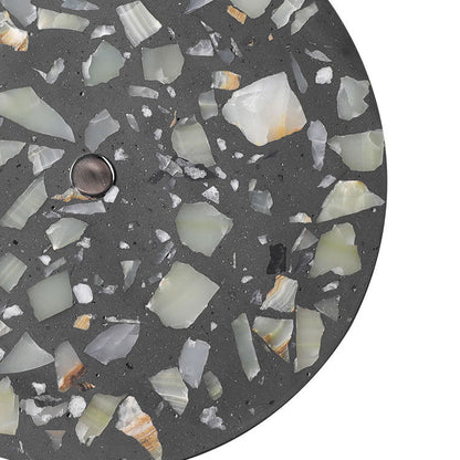 Contemporary Scandinavian Metal Terrazzo Round LED Wall Sconce Lamp For Living Room