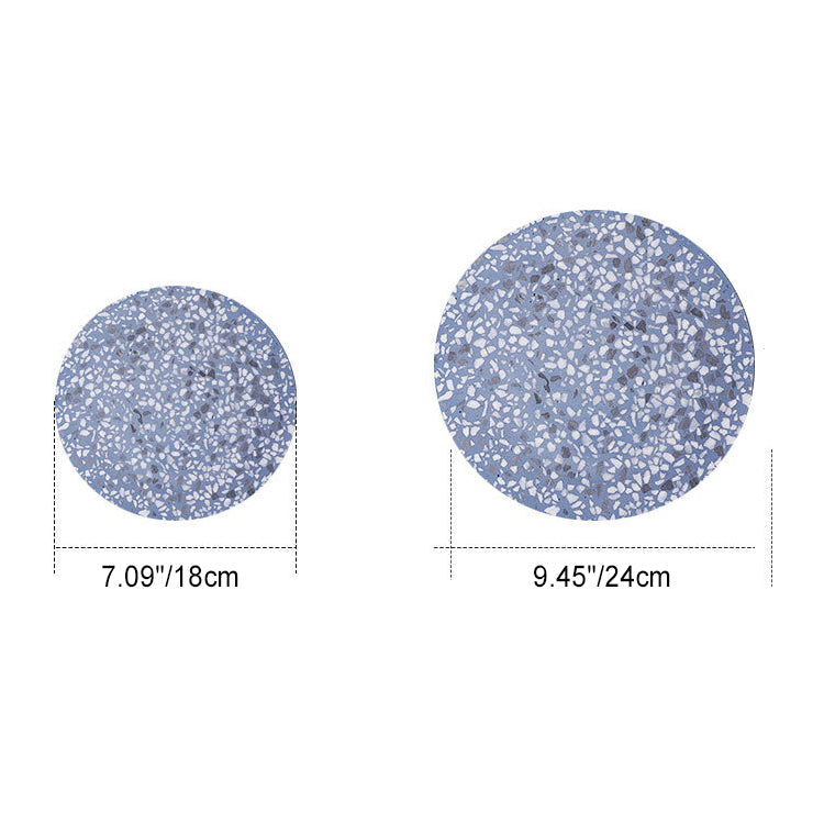 Contemporary Scandinavian Metal Terrazzo Round LED Wall Sconce Lamp For Living Room