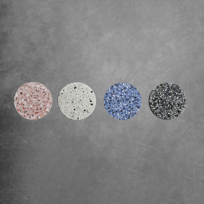 Contemporary Scandinavian Metal Terrazzo Round LED Wall Sconce Lamp For Living Room