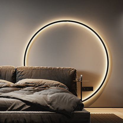Modern Minimalist Round Aluminum Silica USB Plug LED Wall Sconce Lamp For Bedside