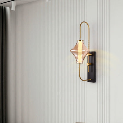 Modern Transitional Iron Glass Wavy Cone LED Wall Sconce Lamp For Hallway