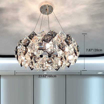 Modern Luxury Crystal Metal Round Rectangular 7/8/12/14 Light Chandeliers For Living Room