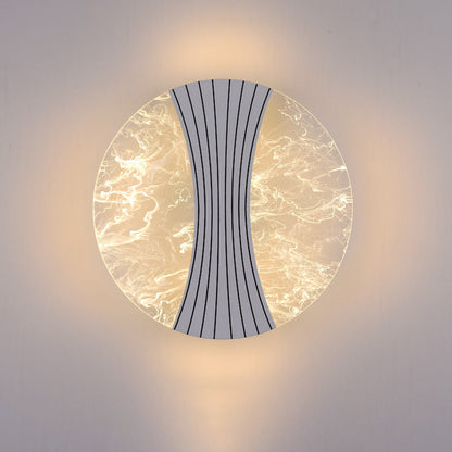 Contemporary Luxury Metal Acrylic Round Column Foil Wire LED Wall Sconce Lamp For Bedside