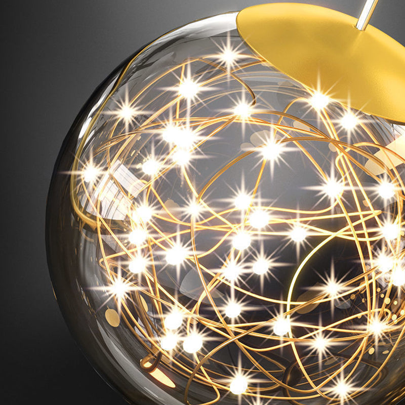 ثريات LED حديثة فاخرة من المعدن الأكريليك الزجاجي على شكل نجمة كاملة وموجة دائرية لغرفة المعيشة 
