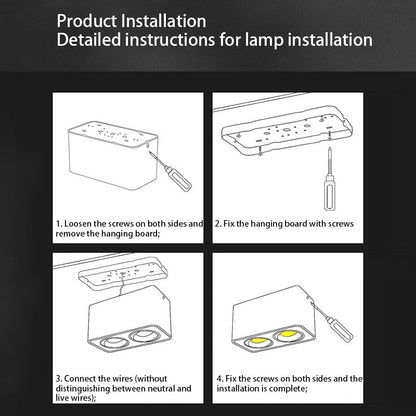 Modern Minimalist Aluminum Square Rectangular LED Flush Mount Ceiling Light For Living Room