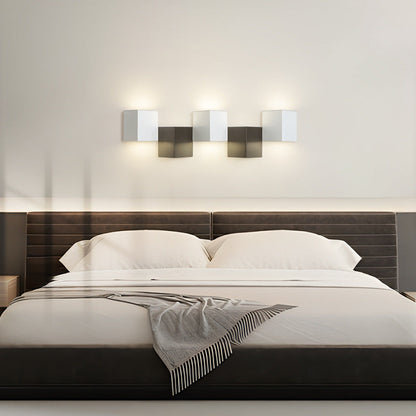 Modern Minimalist Iron Acrylic Square Block Combination LED Wall Sconce Lamp For Living Room
